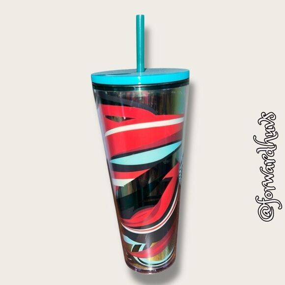 Starbucks 2021 Winter Holiday Multi-Color Swirl 24oz Cold Cup Tumbler - Picture 4 of 7